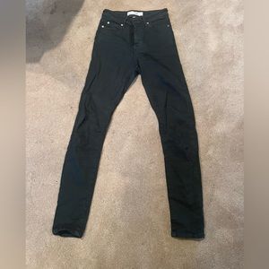 Skinny dark green pants top shop size 25 W length 32